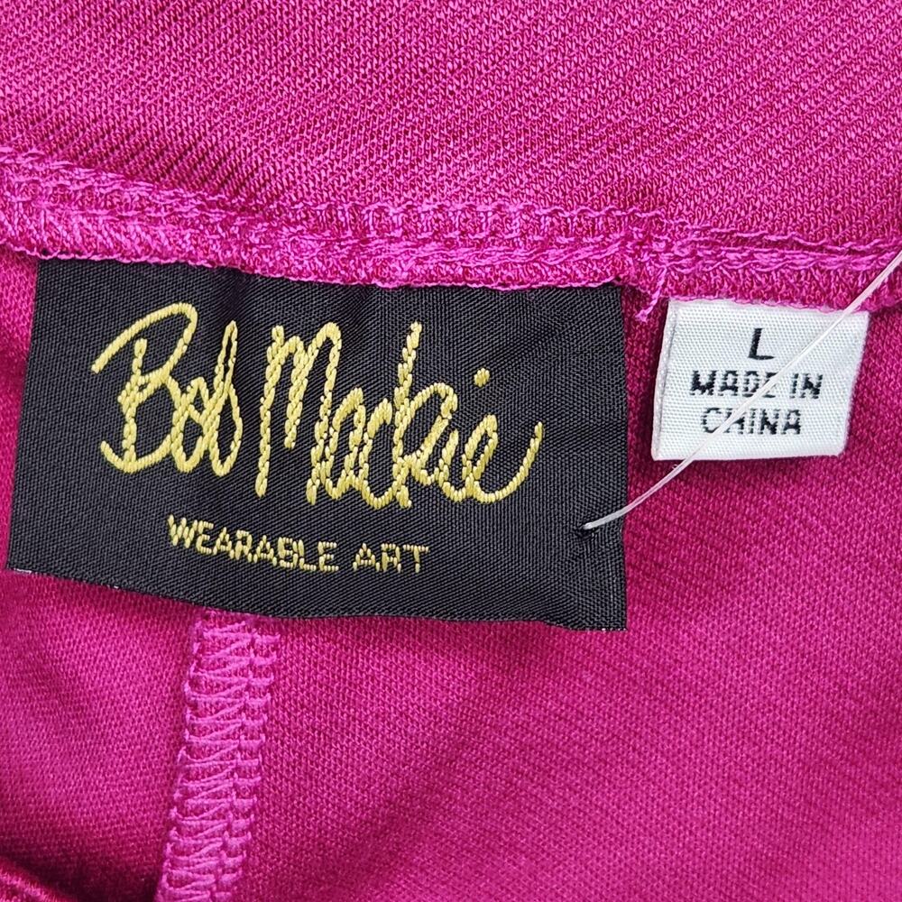Bob Mackie Pants Womens Large Pink Stretch Jersey Wide Leg Capri Pull On Casual - Picture 11 of 15